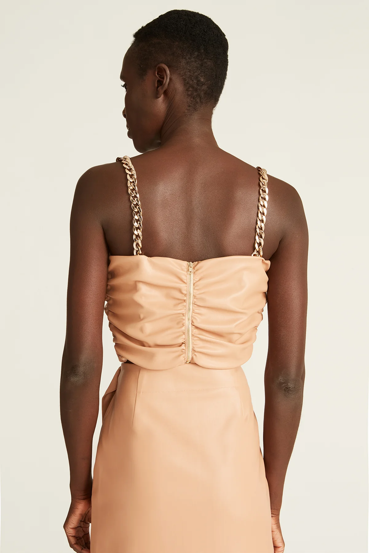 Amari Faux Leather Crop Top - Image 2