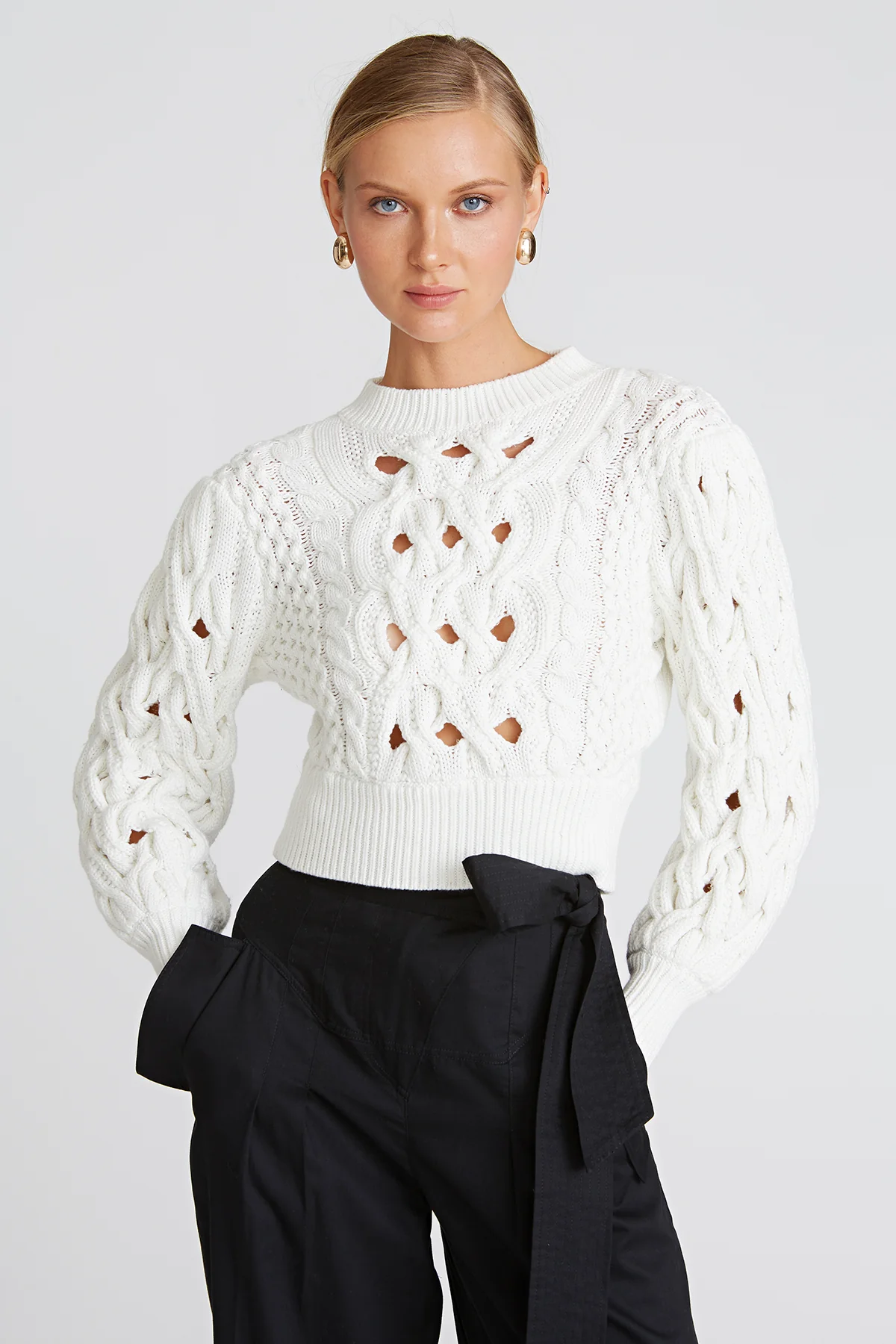 Cynthia Cable Crochet Sweater
