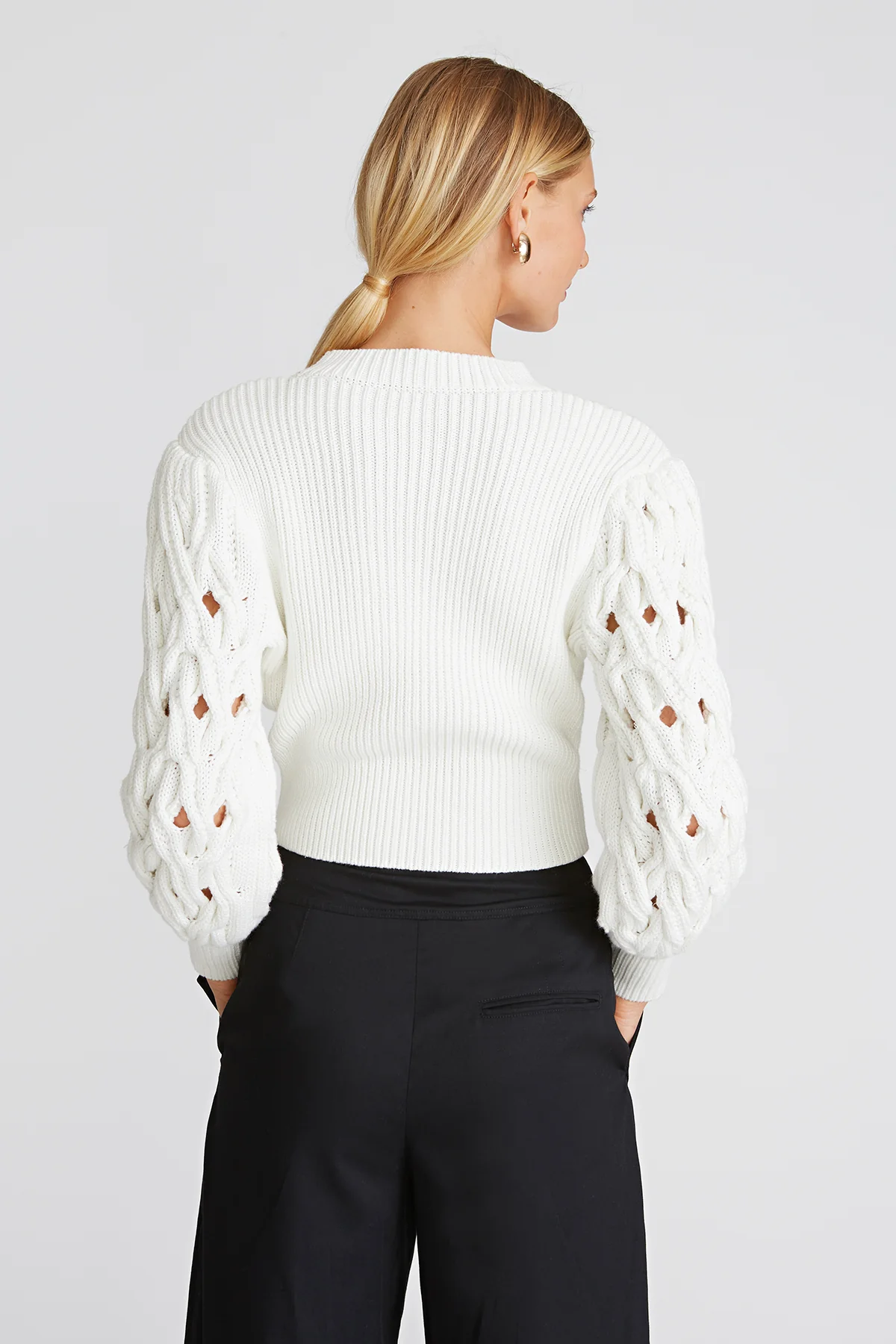 Cynthia Cable Crochet Sweater - Image 2