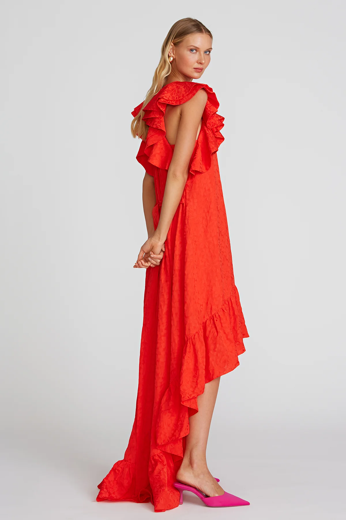 Dorota High Neck Ruffle Gown - Image 4
