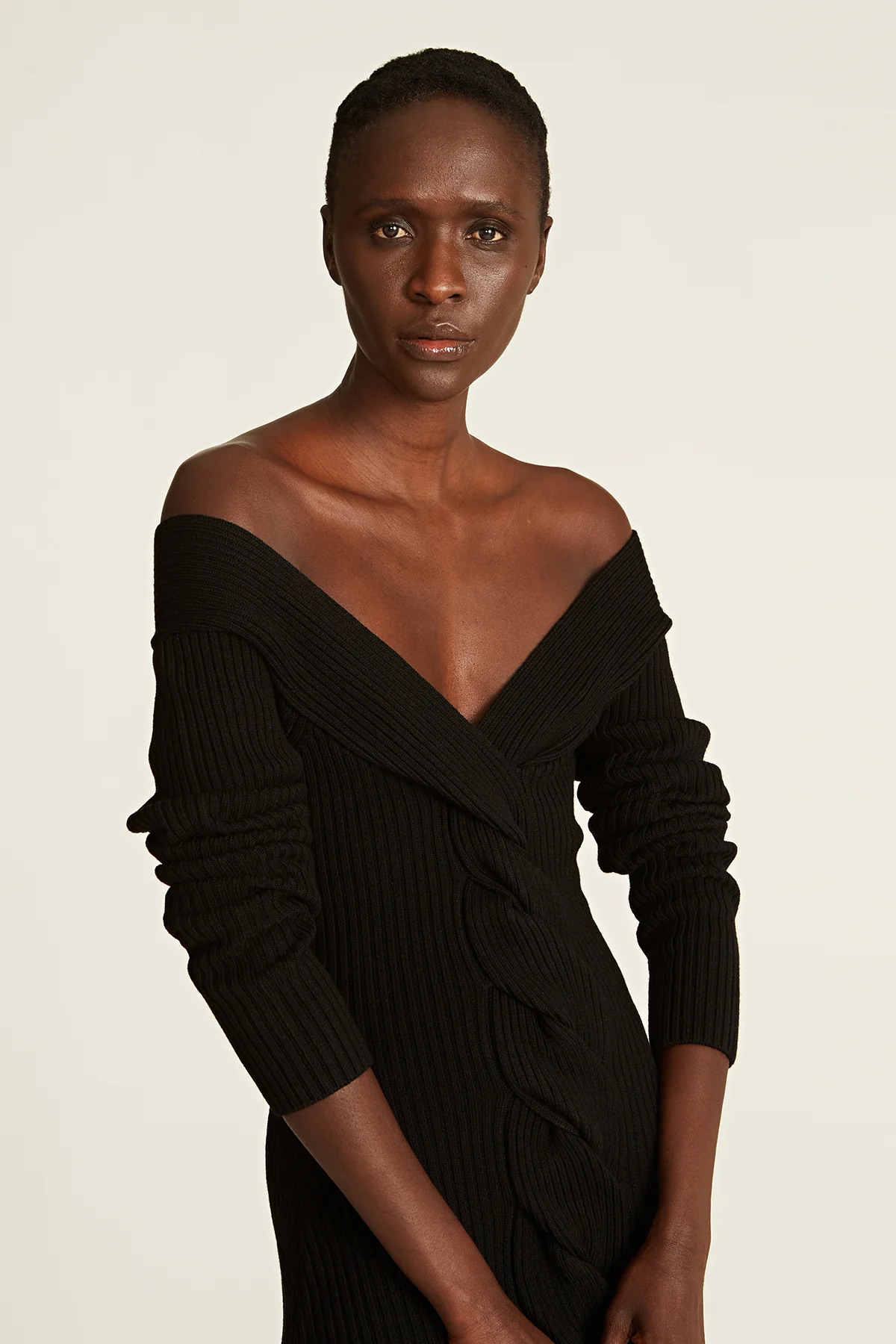 Trianna Off Shoulder Wool Dress - Image 4