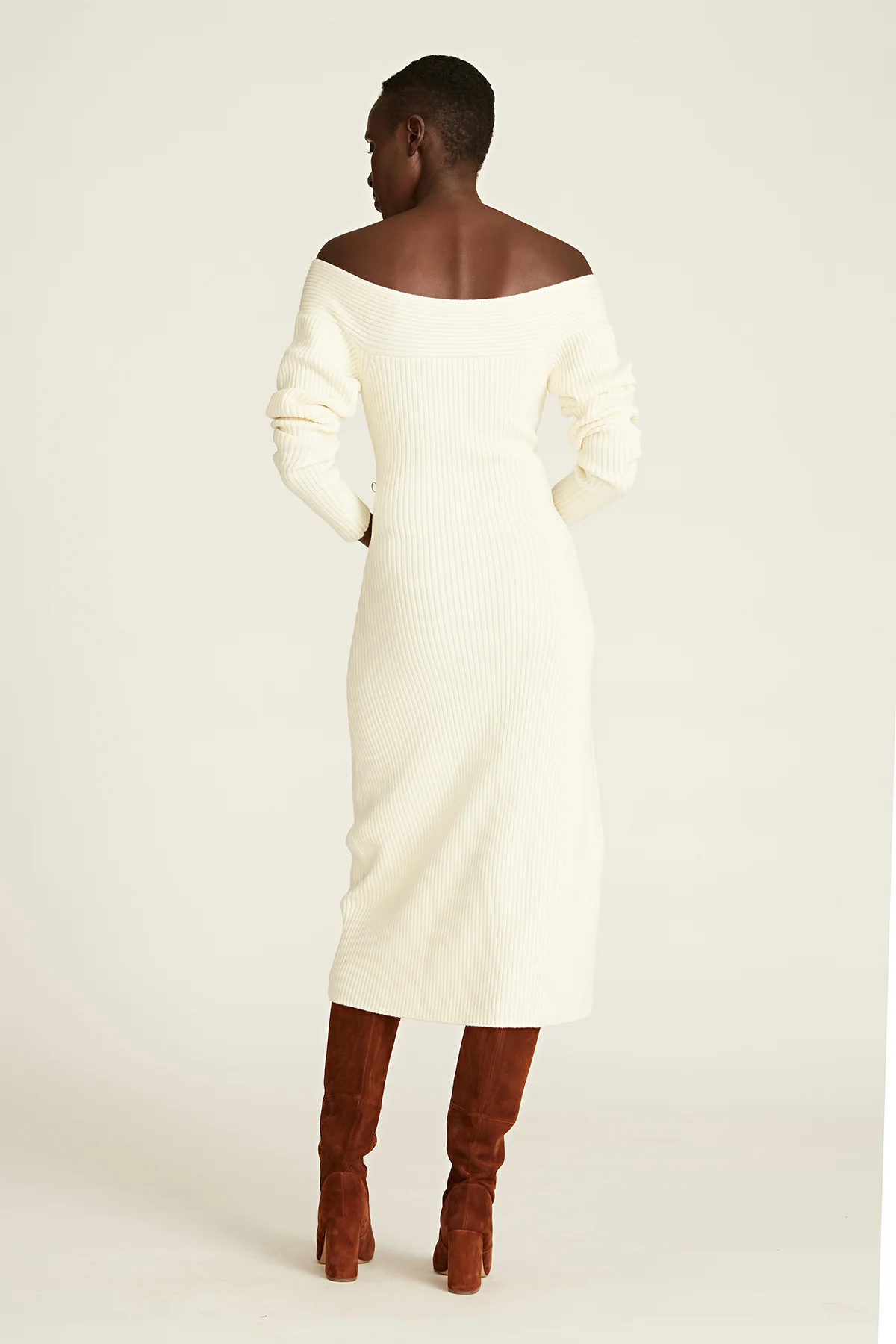 Trianna Off Shoulder Wool Dress - Image 2