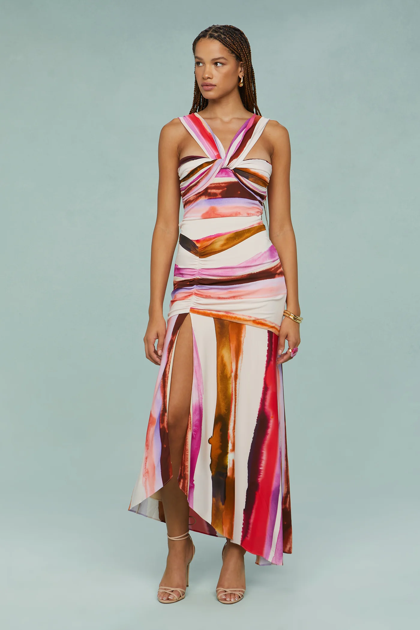 Casi Printed Jersey Midi Dress - Image 6
