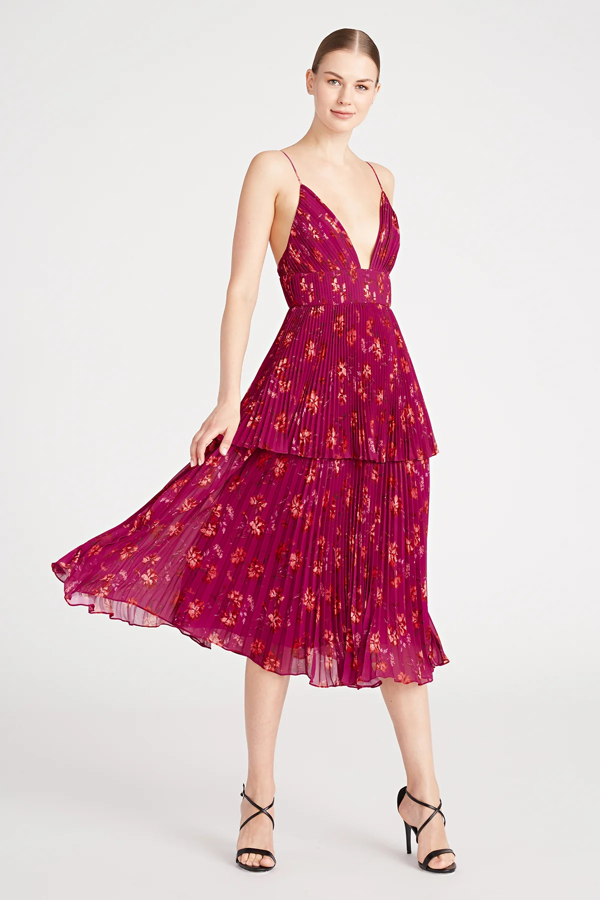 Catarina V Neck Pleated Dress - Image 6