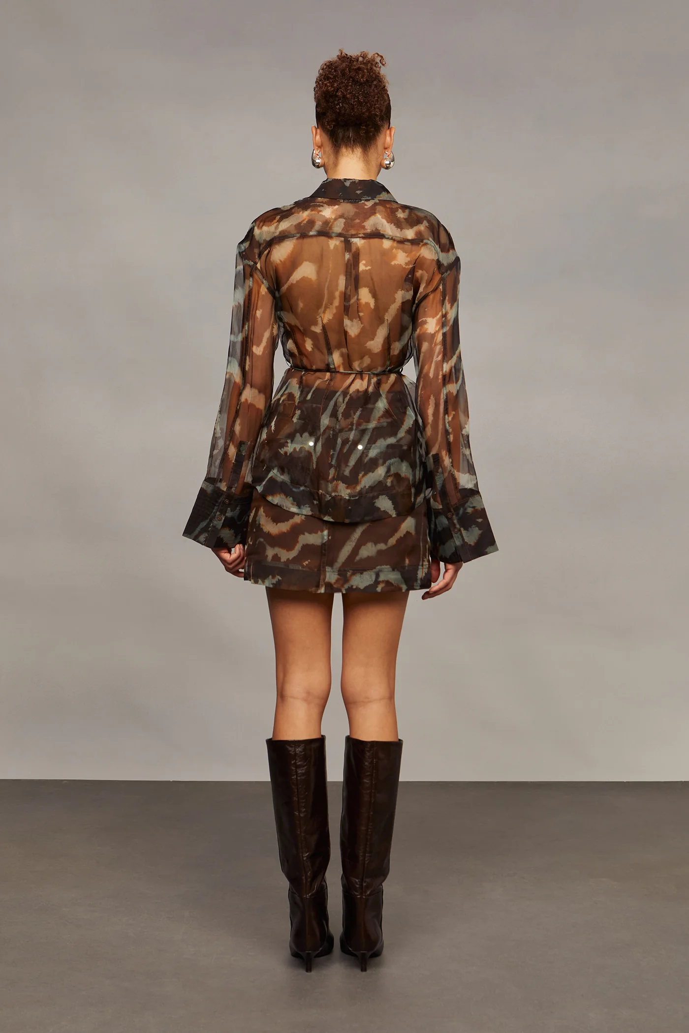 Clea Sheer Printed Silk Blouse - Image 3