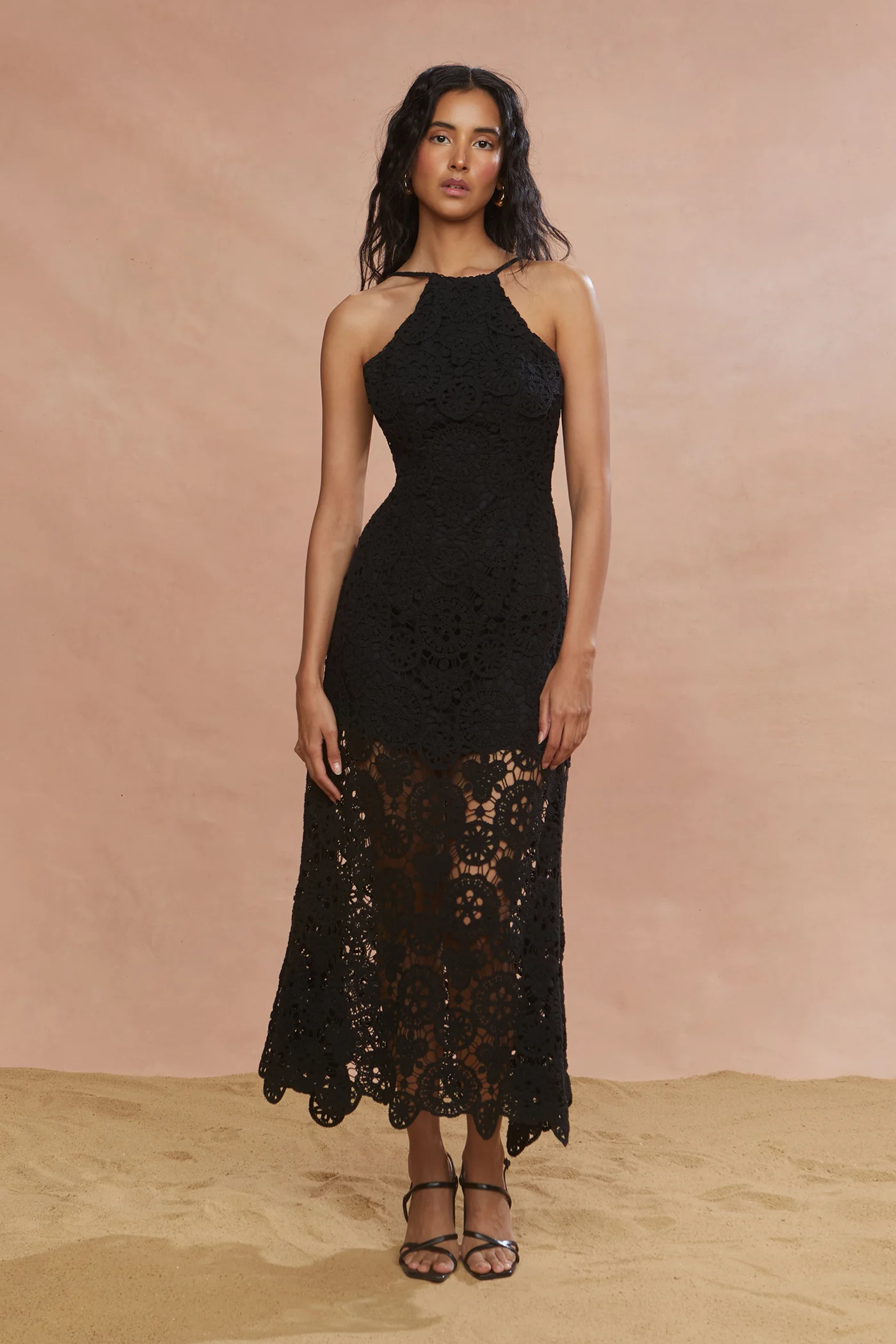 Crochet Midi Halter Dress - Image 3
