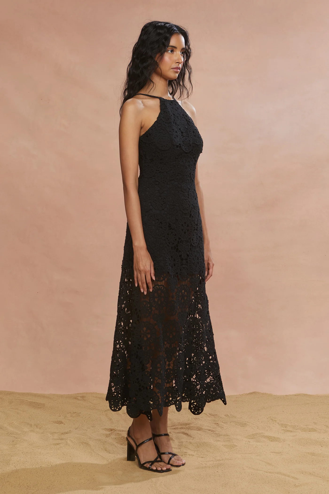 Crochet Midi Halter Dress - Image 5