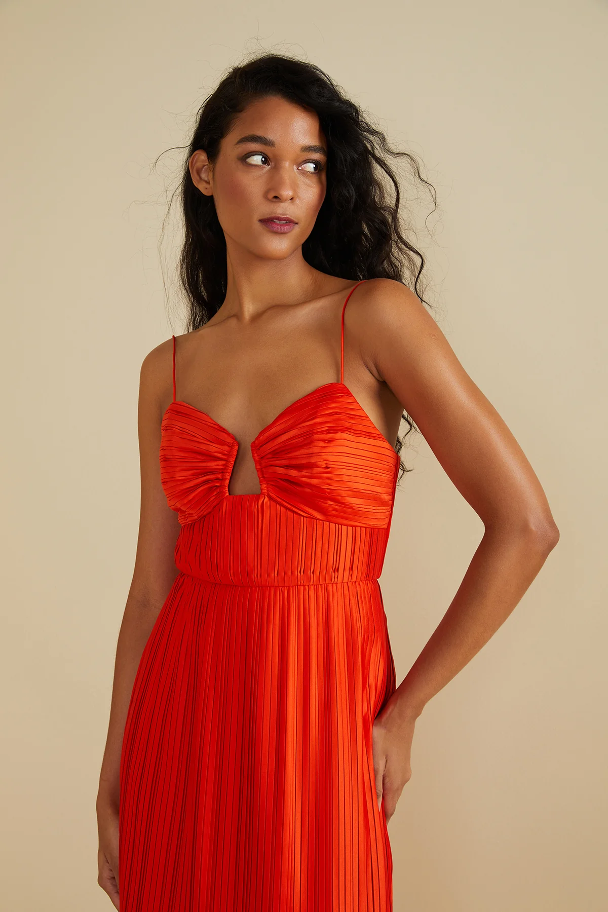 Dannie Pleated Midi Dress - Image 4