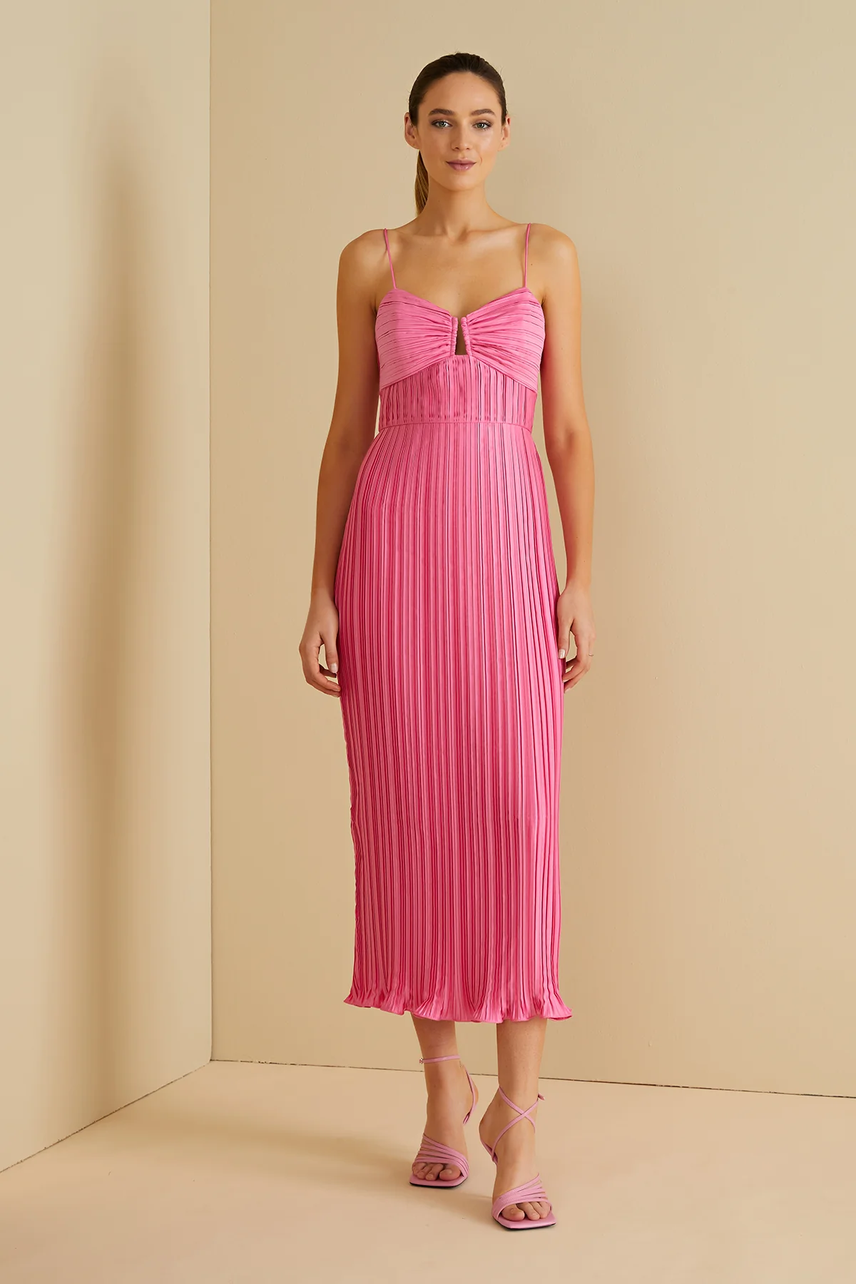 Dannie Pleated Midi Dress - Image 4