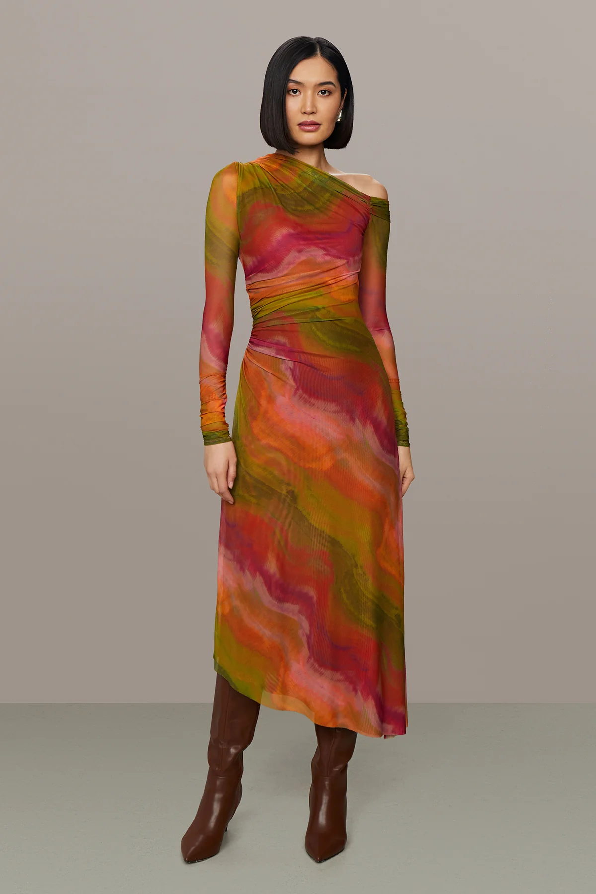 Drena Mesh Midi Dress