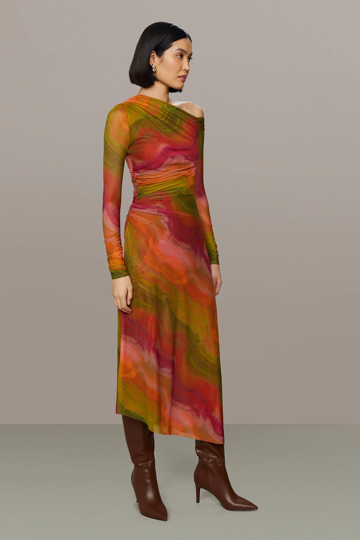 Drena Mesh Midi Dress - Image 3