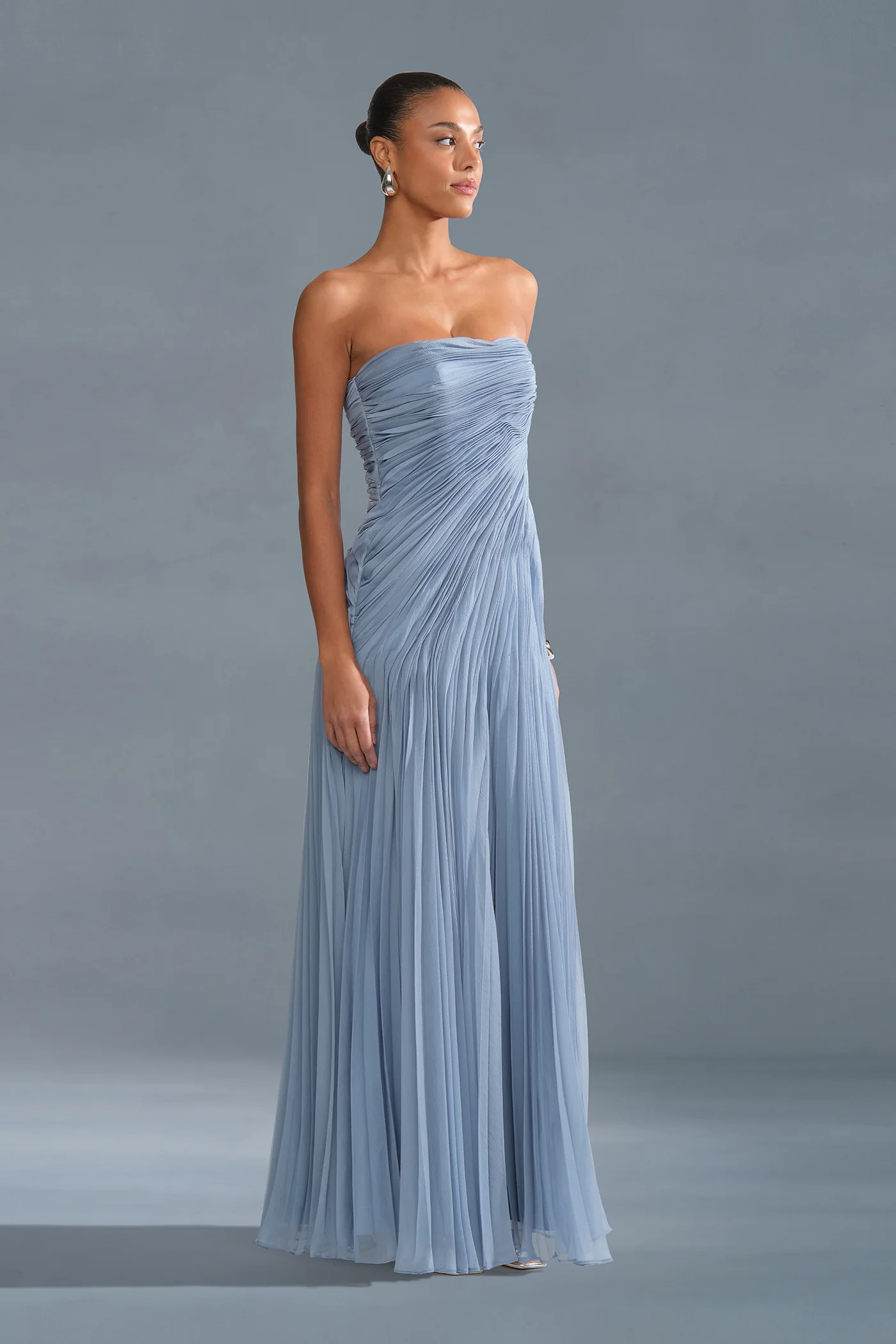 Elea Asymmetrical Pleated Gown - Image 4