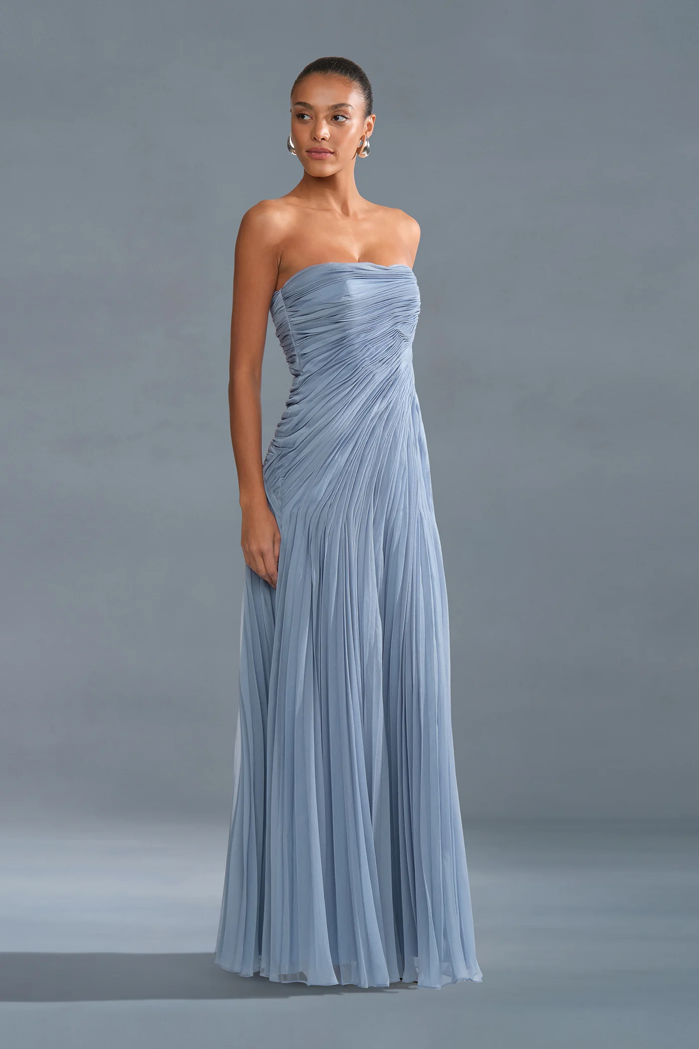 Elea Asymmetrical Pleated Gown - Image 5
