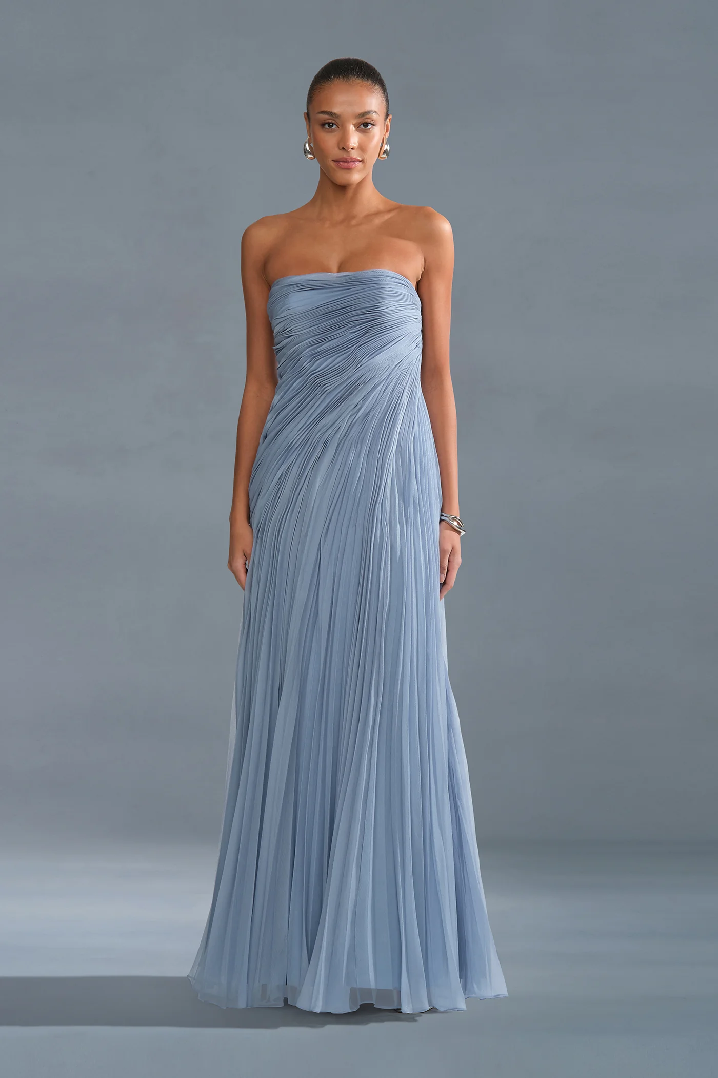 Elea Asymmetrical Pleated Gown - Image 6