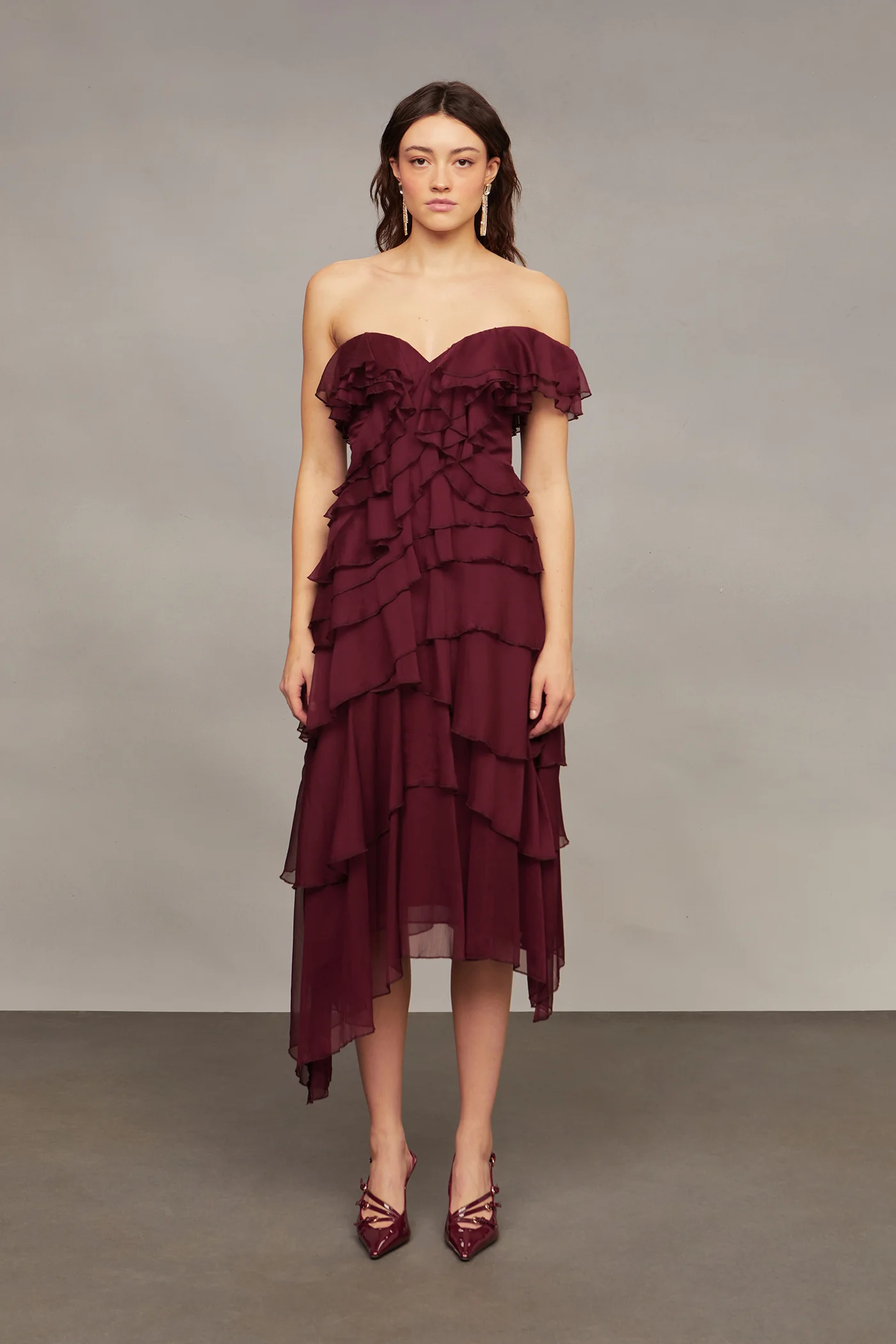 Emaline Chiffon Cascade Dress