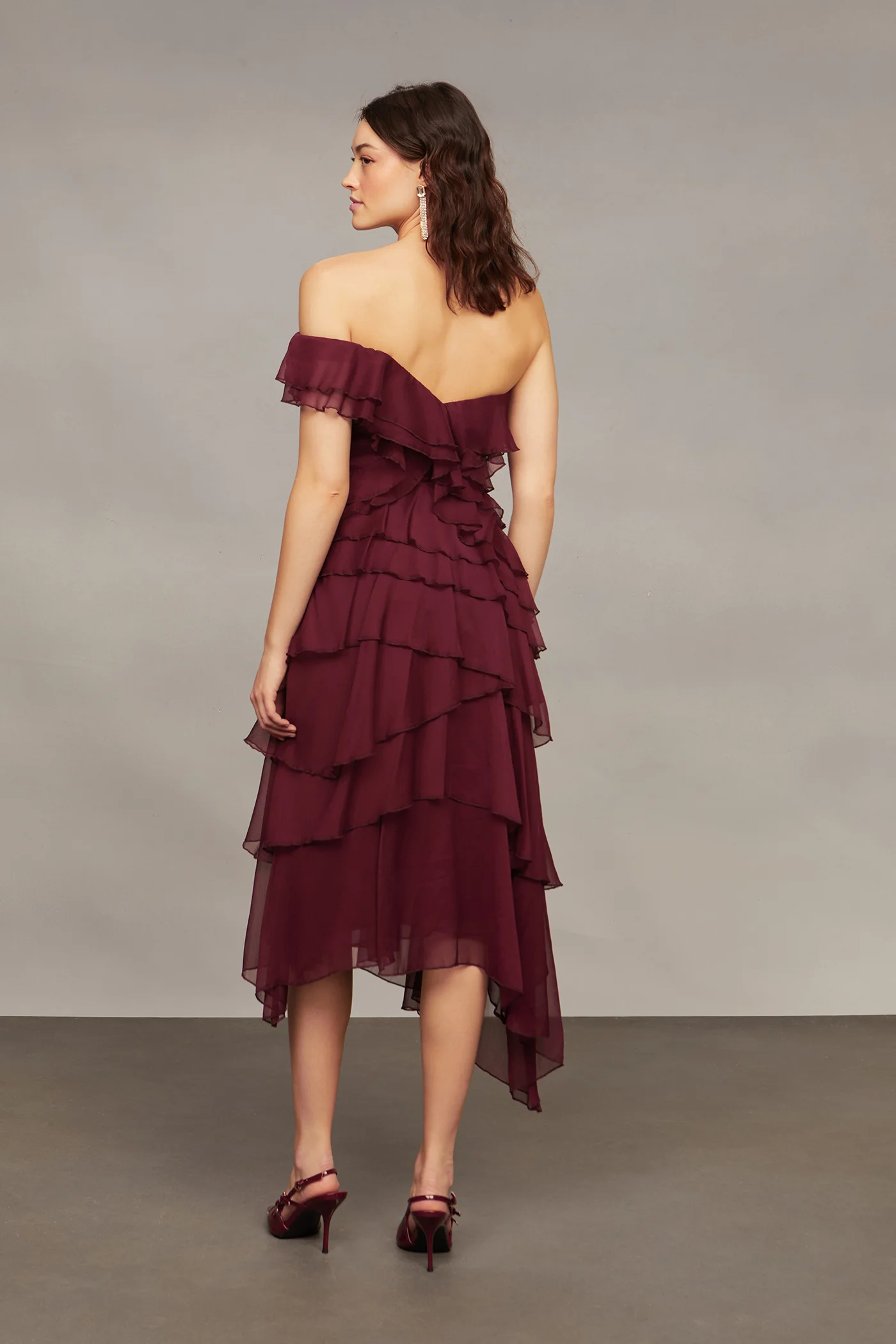 Emaline Chiffon Cascade Dress - Image 5