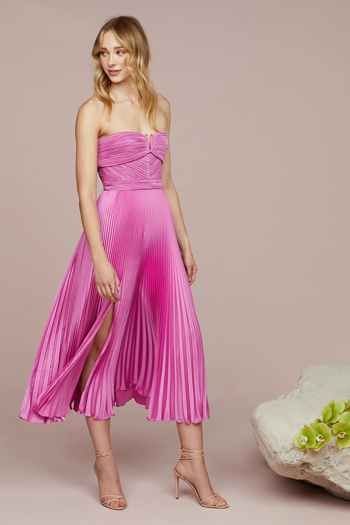 Harden Pleated Strapless Midi - Image 3