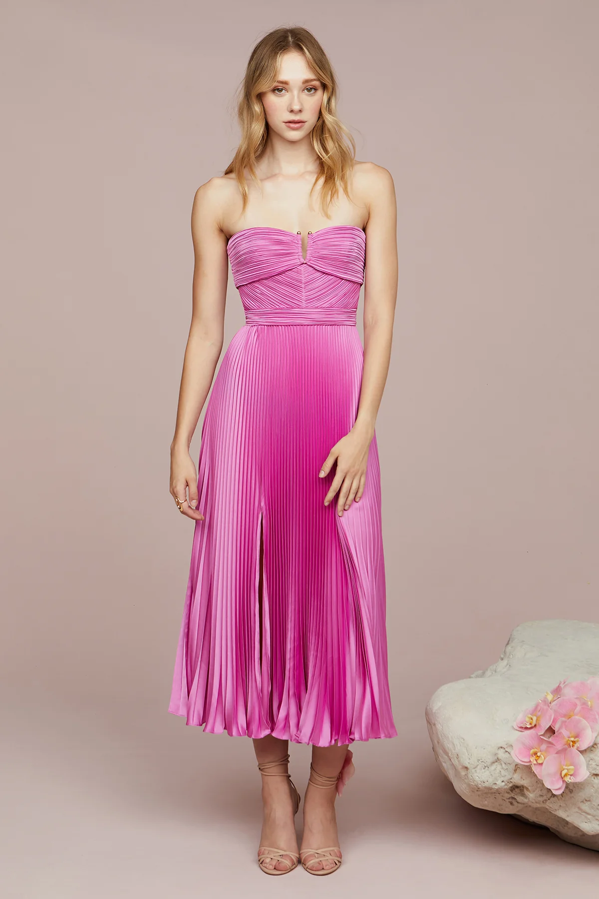 Harden Pleated Strapless Midi - Image 5
