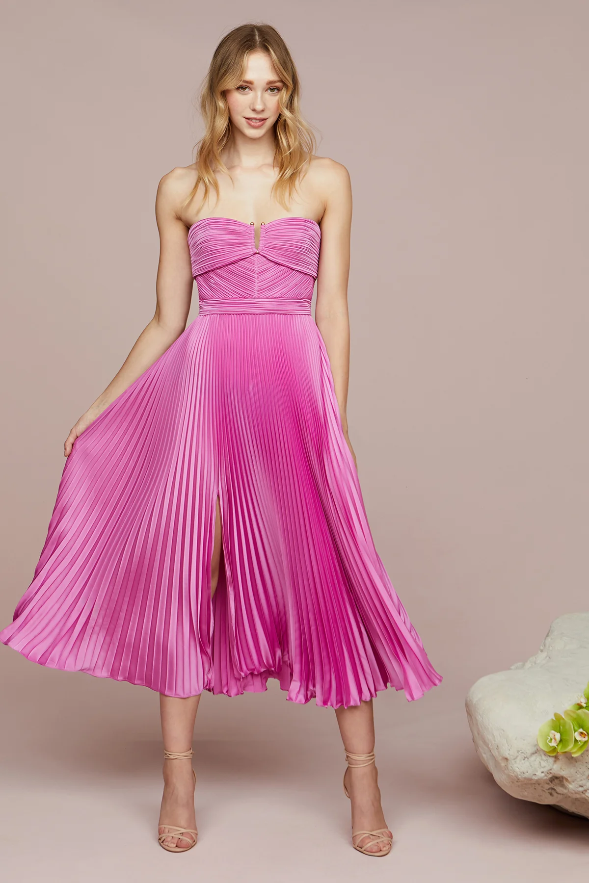 Harden Pleated Strapless Midi - Image 6