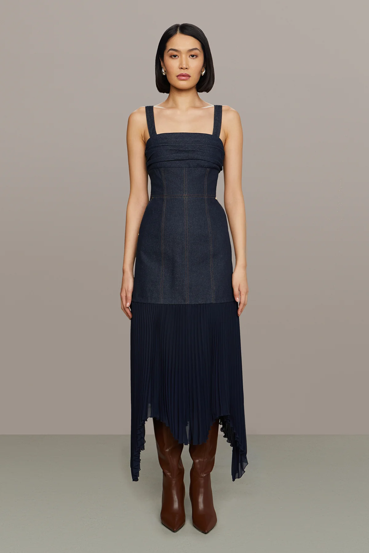 Jac Denim Combo Midi Dress - Image 5