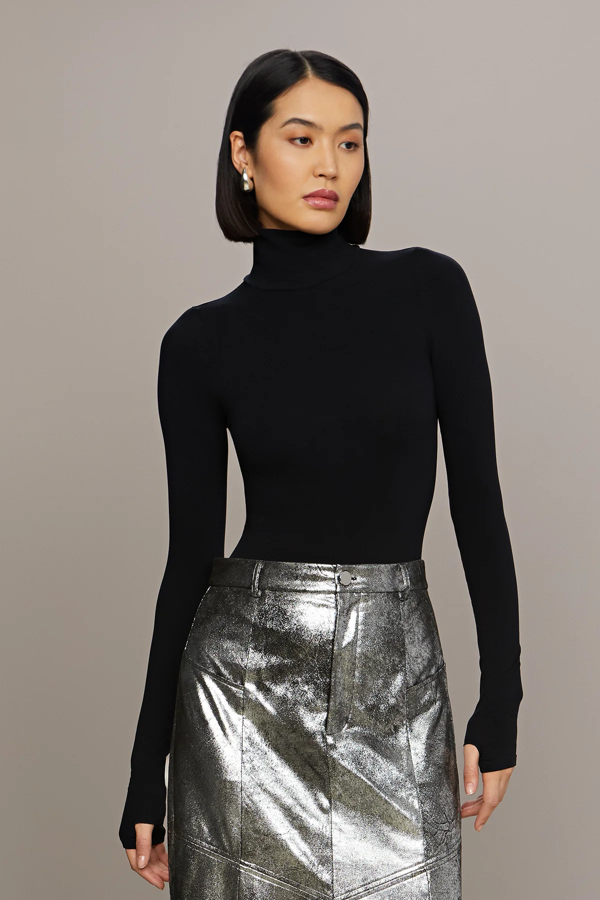 Jil Midi Leather Skirt - Image 4
