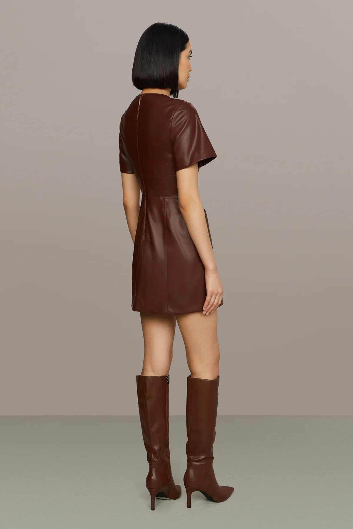 Joey Leather Mini Dress - Image 2
