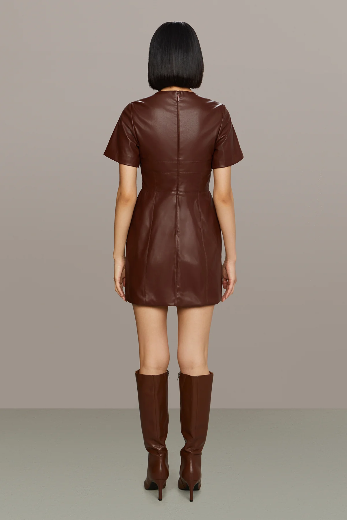 Joey Leather Mini Dress - Image 5