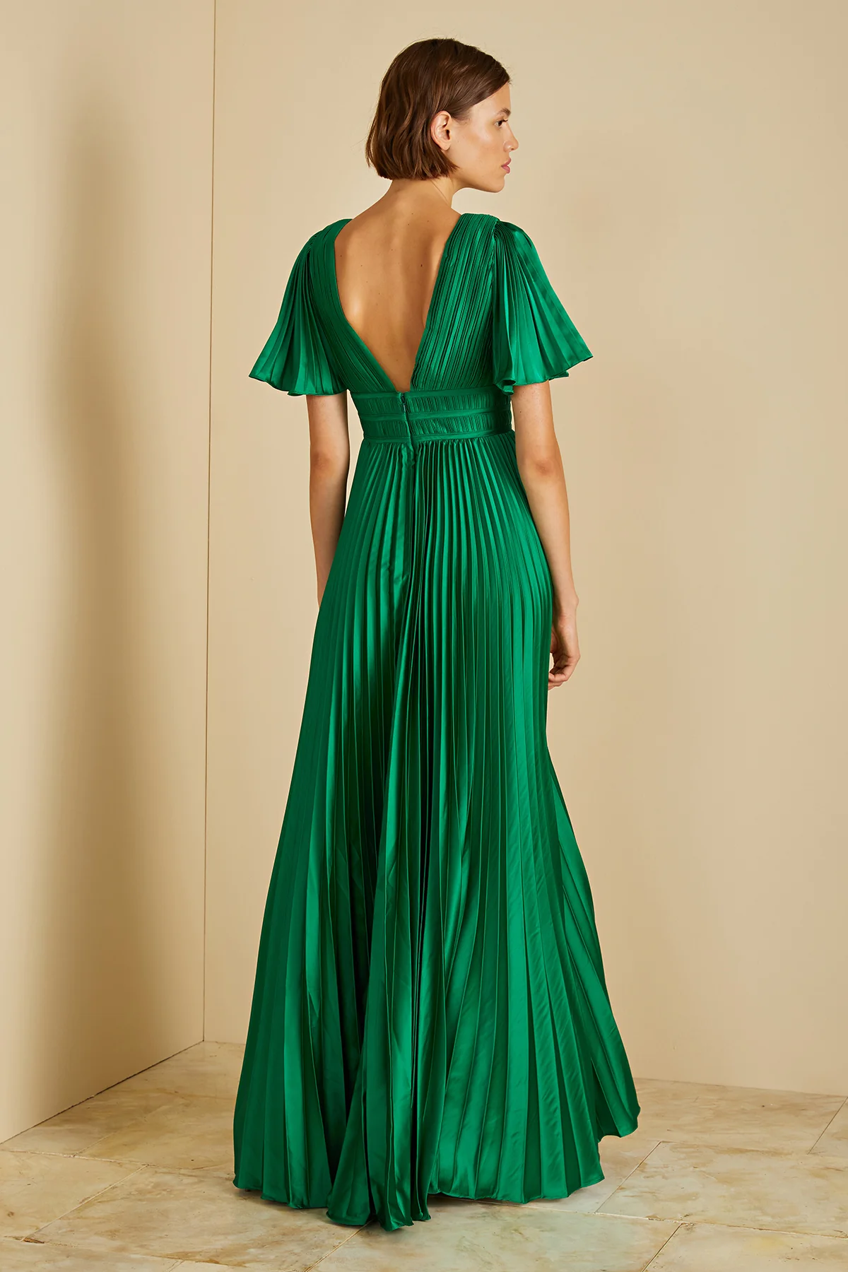 Jupiter Pleated Sleeve Gown - Image 2