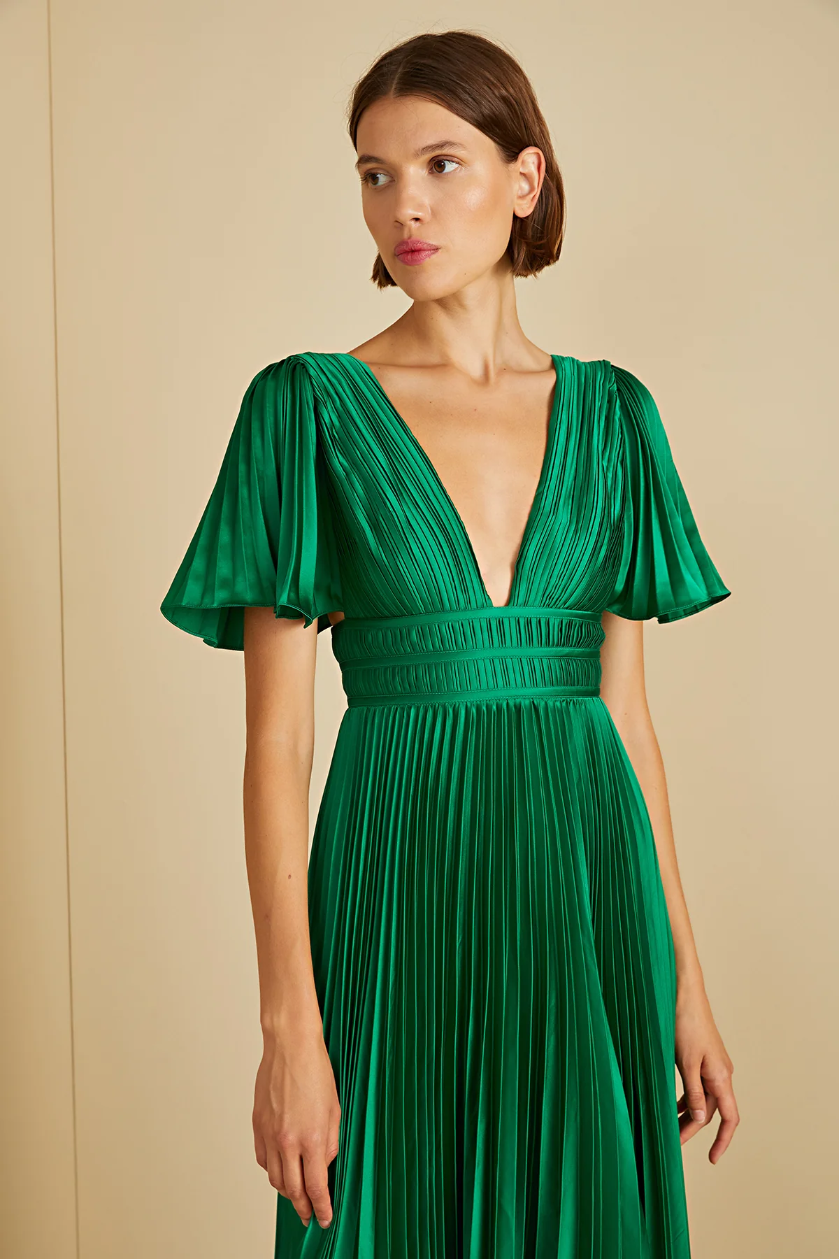 Jupiter Pleated Sleeve Gown - Image 3
