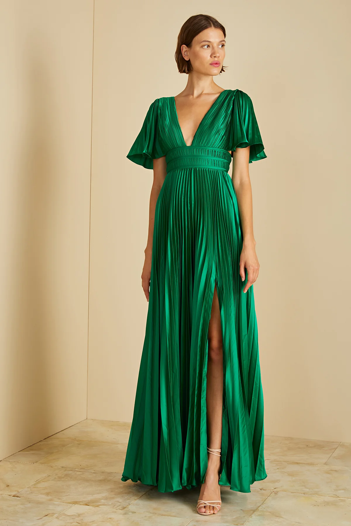 Jupiter Pleated Sleeve Gown - Image 4