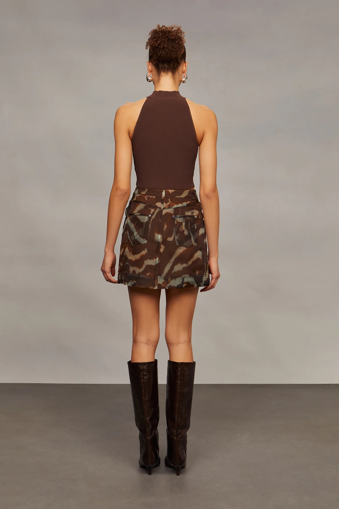 Kathy Sheer Silk Mini Skirt - Image 3