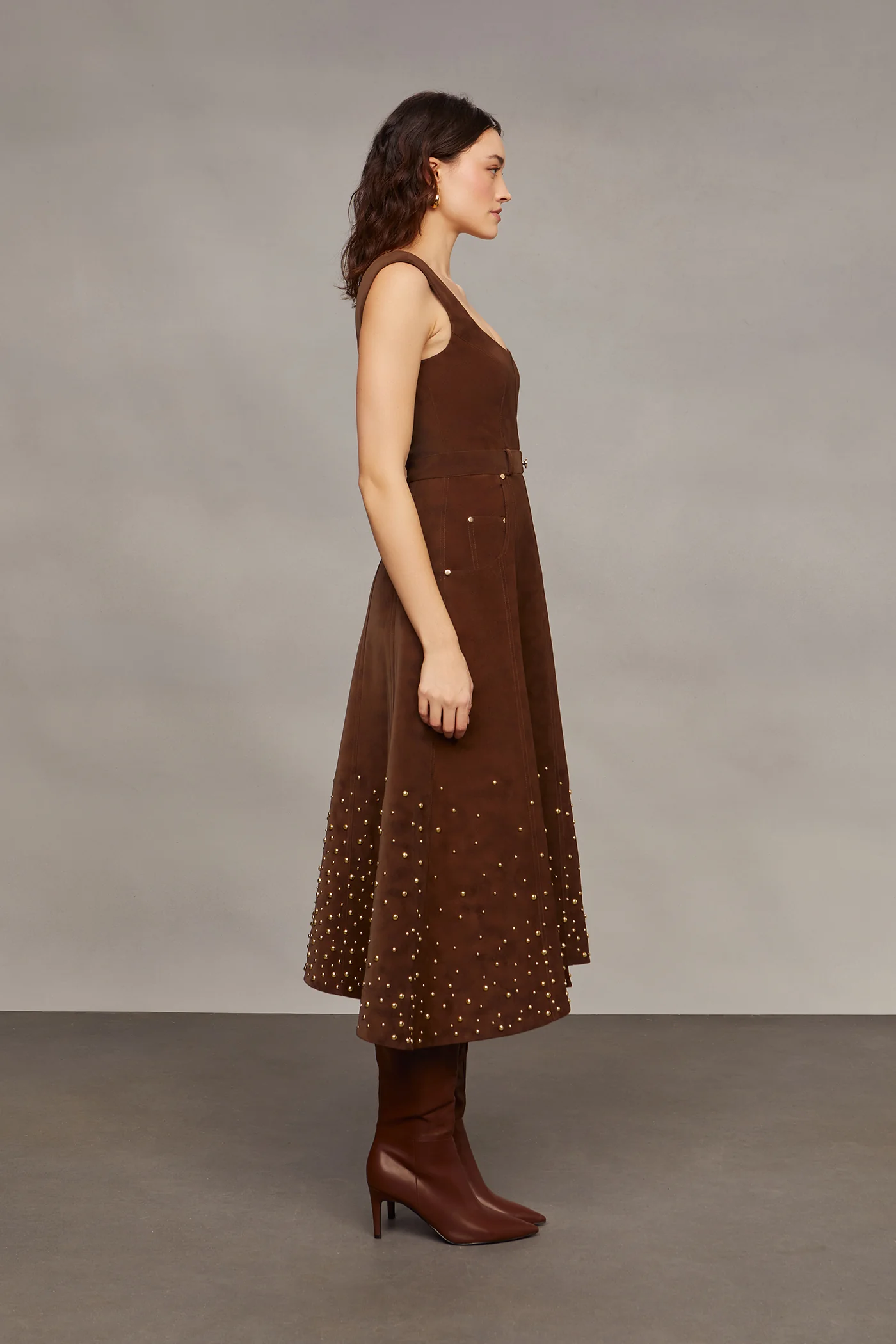 Kenny Suede Studded Midi - Image 3
