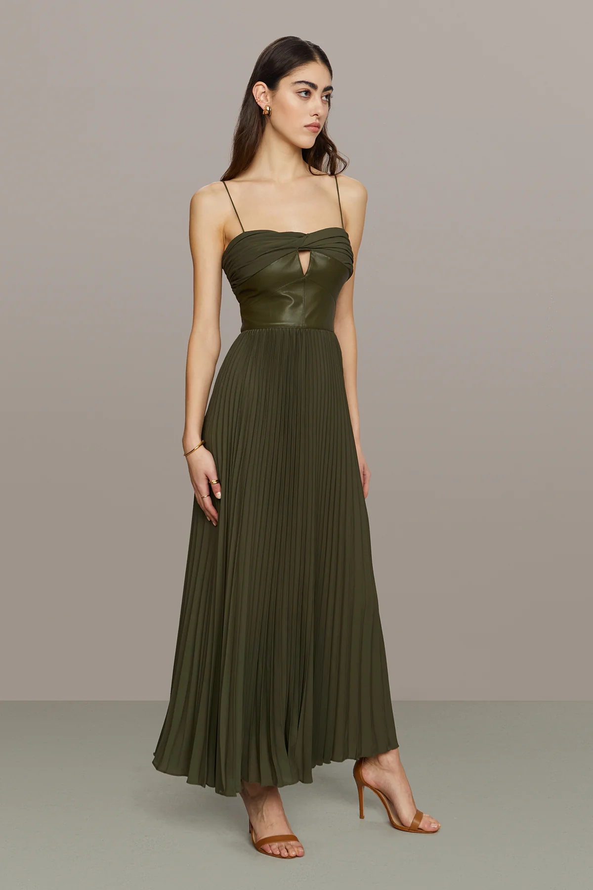 Linda Leather Combo Dress - Image 3