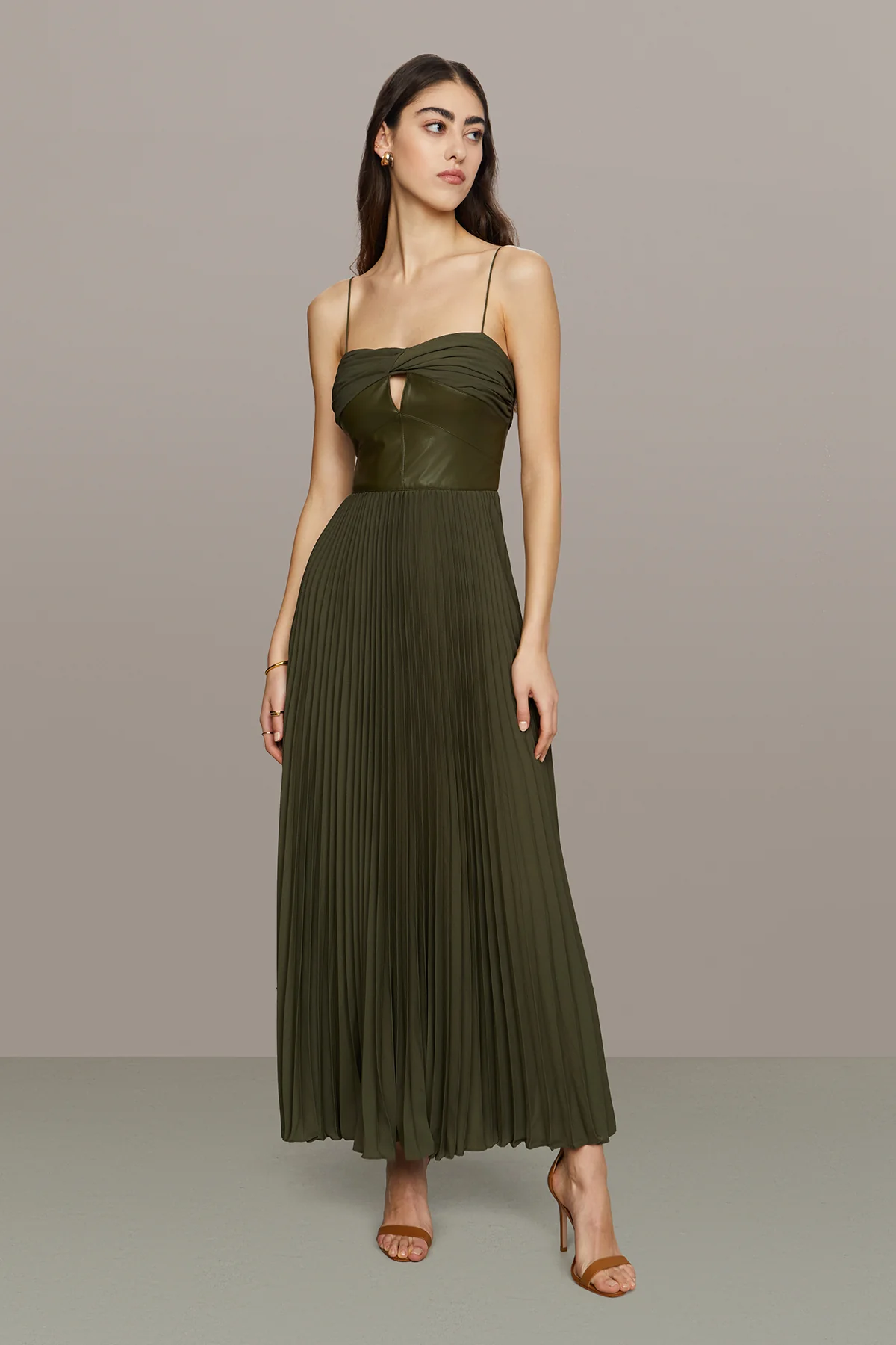 Linda Leather Combo Dress - Image 4