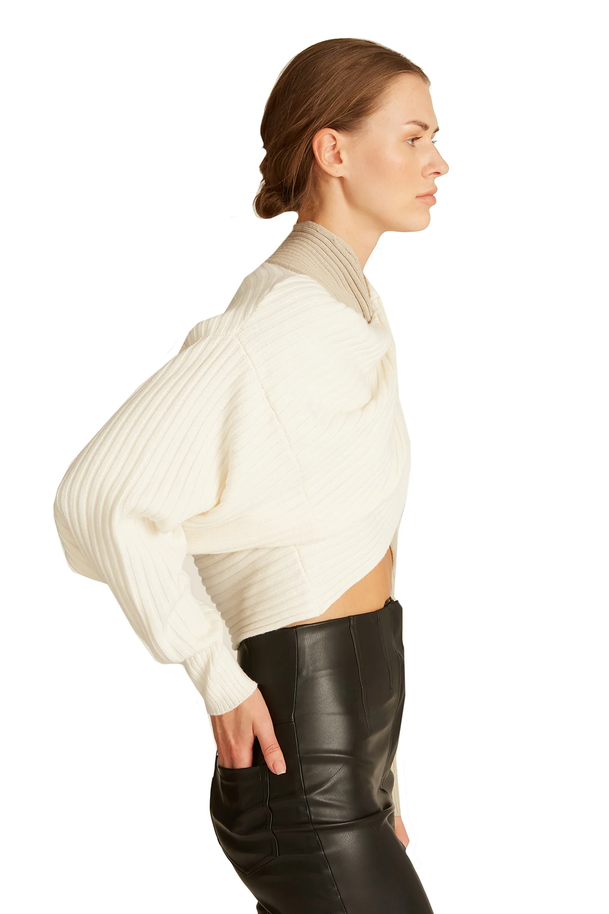 Milena Crop Wool Sweater - Image 6