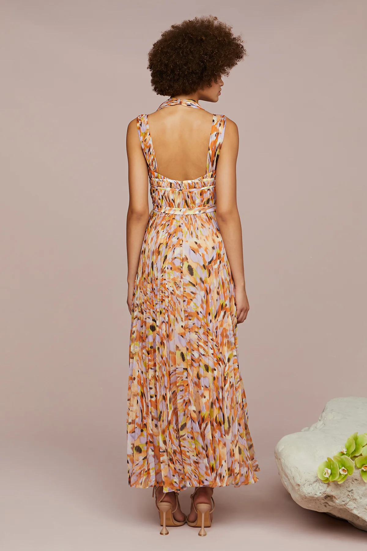 Neve Pleated Chiffon Dress - Image 2