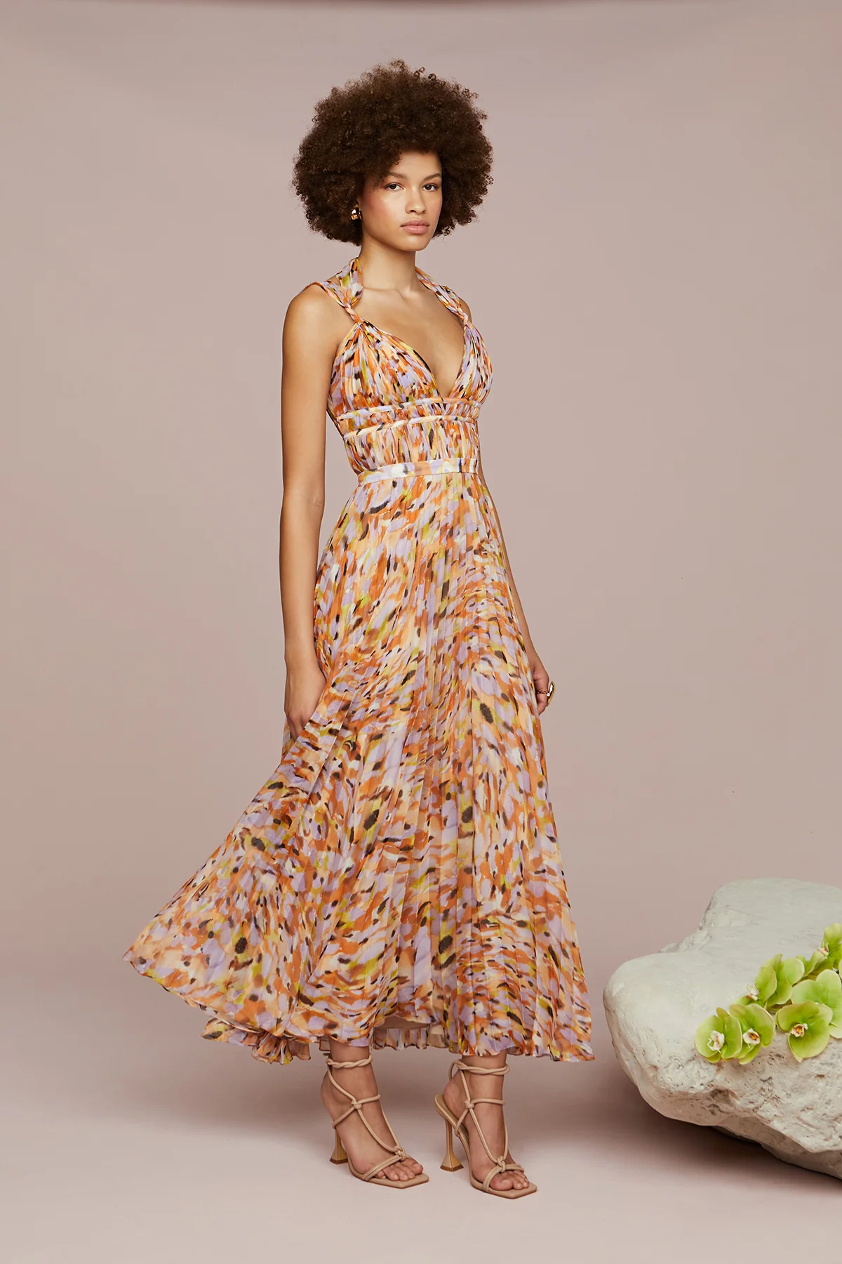 Neve Pleated Chiffon Dress - Image 3