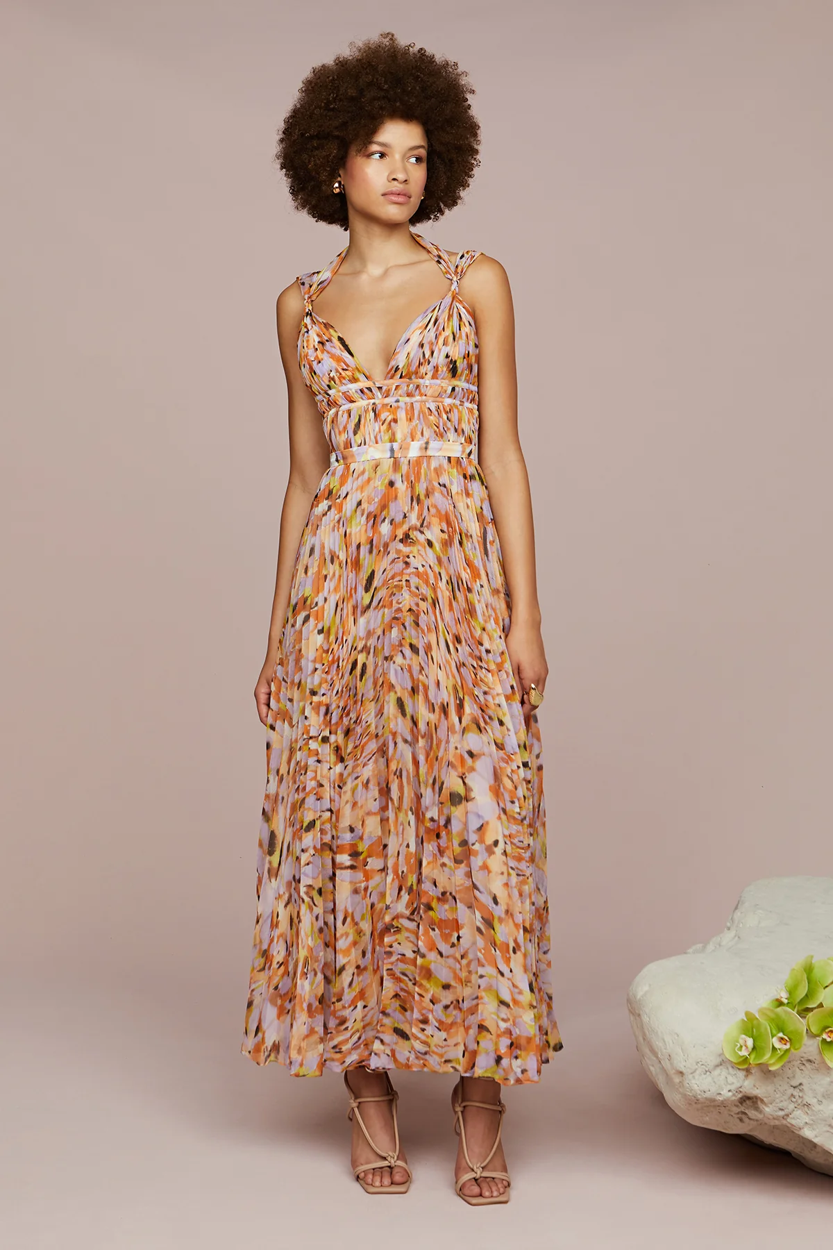 Neve Pleated Chiffon Dress - Image 5