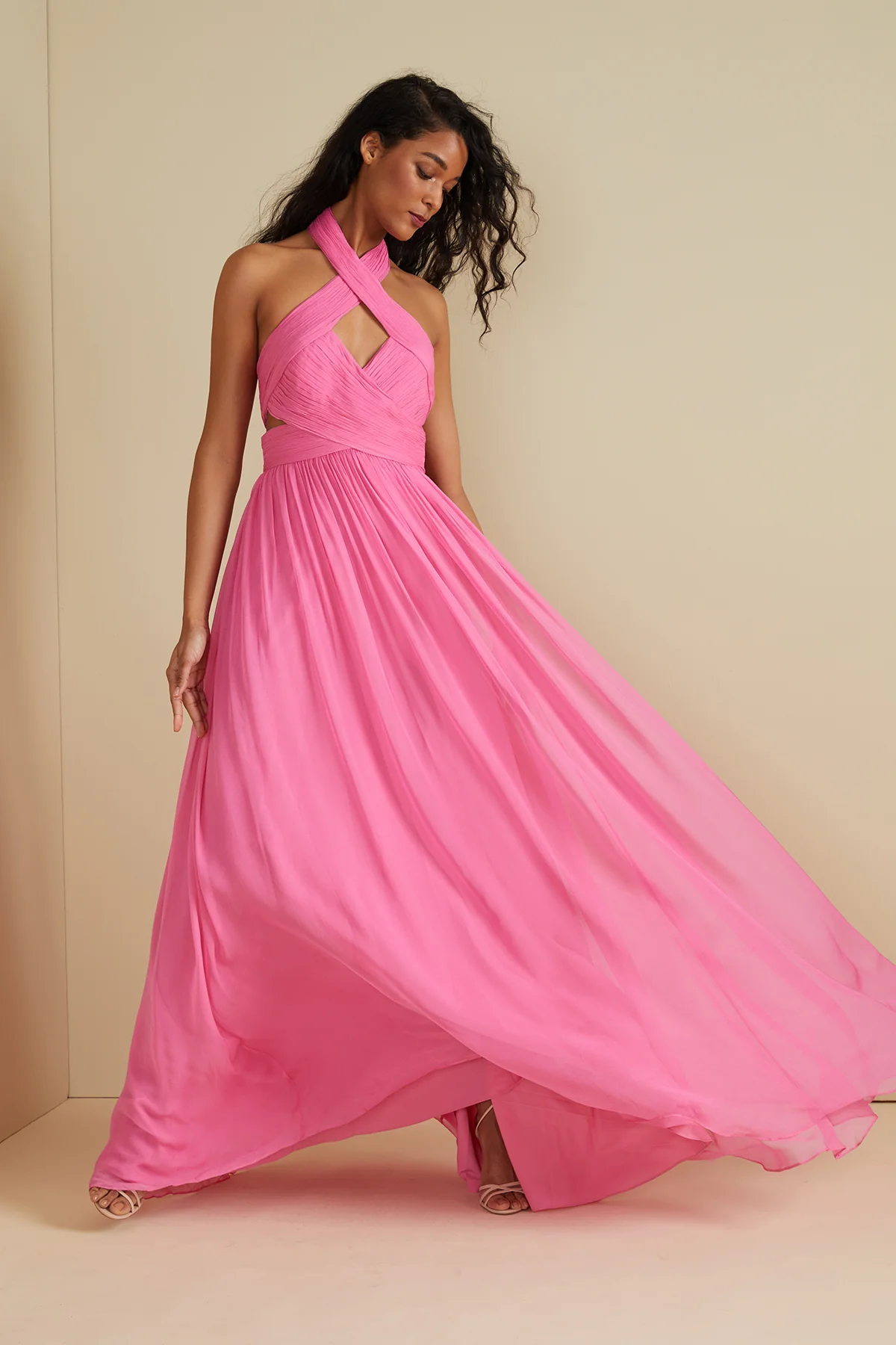 Paula Criss Cross Halter Gown - Image 5