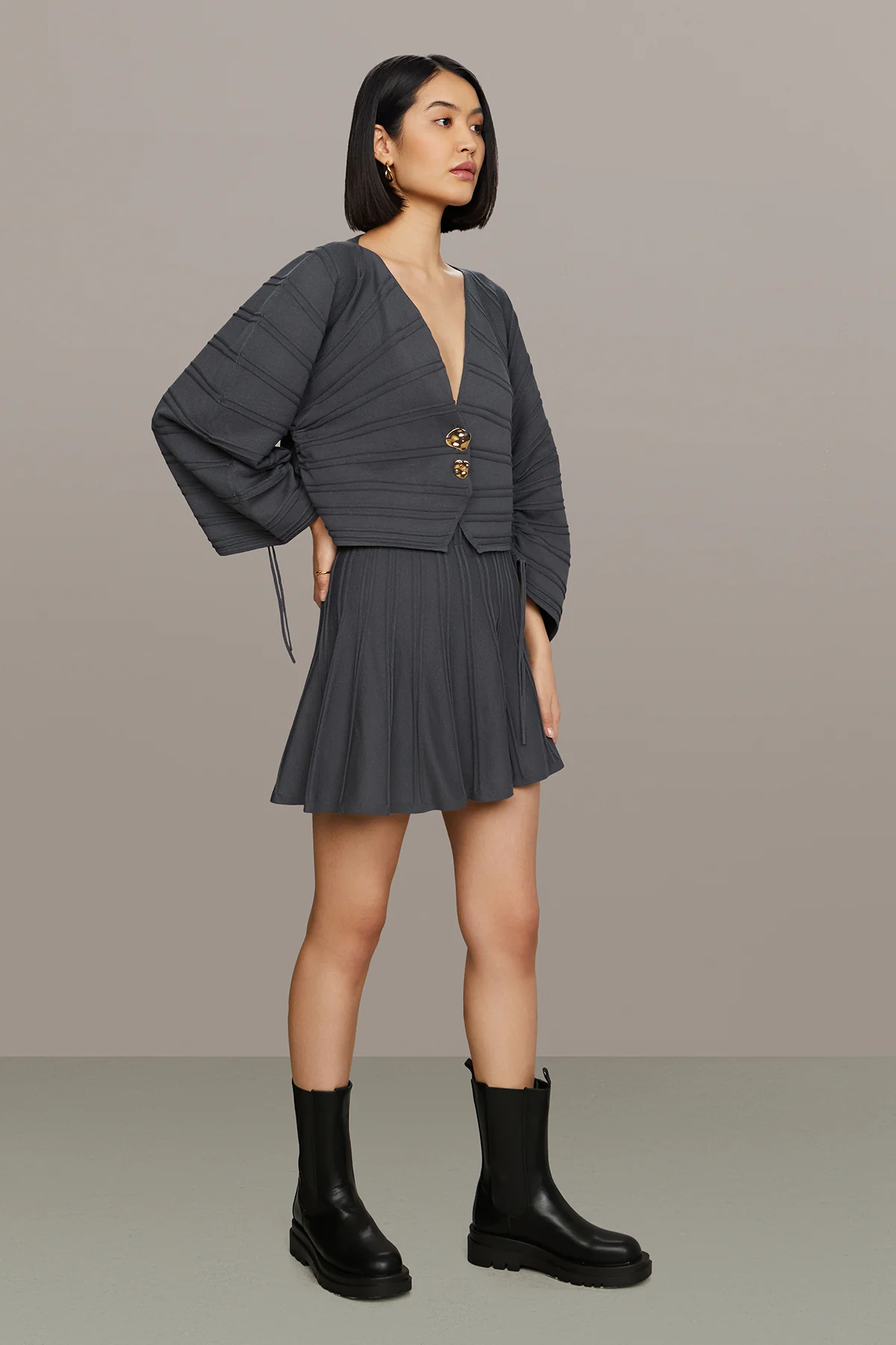 Pebble Pleated Cardigan - Image 3