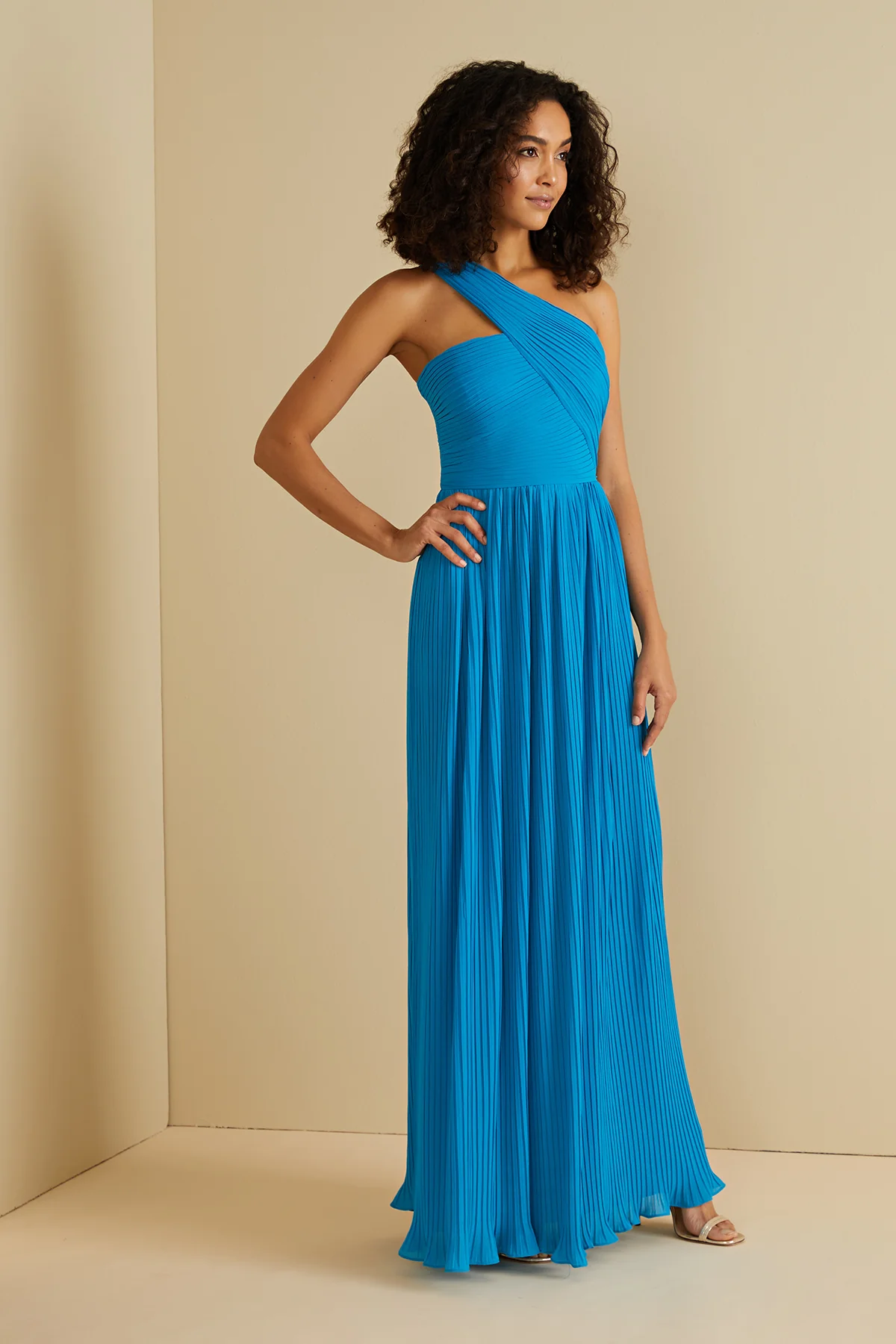 Skye Deep V Pleated Gown - Image 3