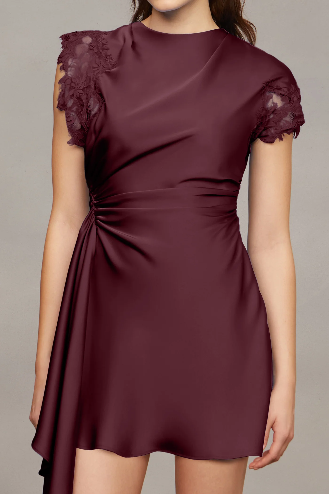 Zina Ruched Mini Dress - Image 4